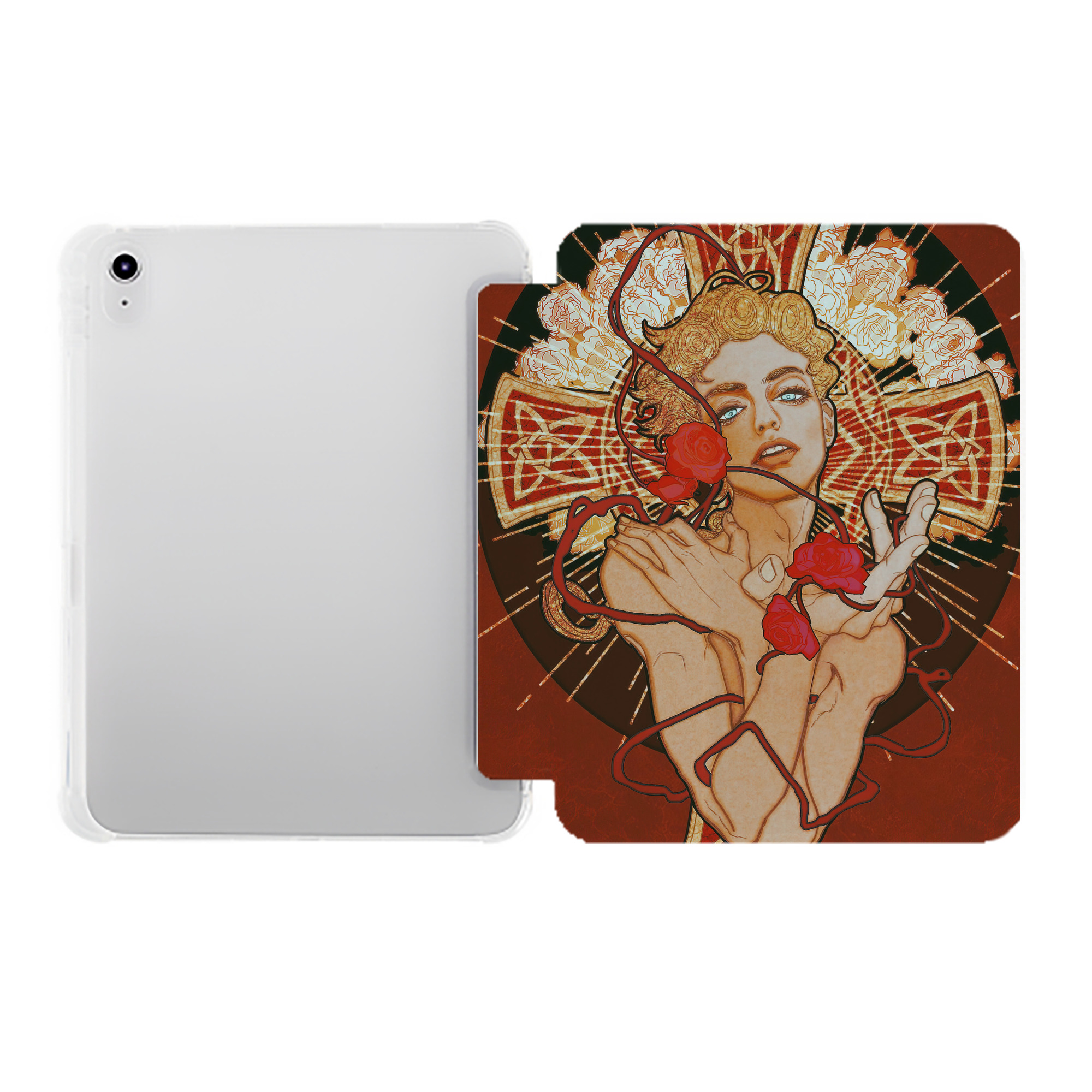 （画像用） ジョジョの奇妙な冒険 JoJo's Bizarre Adventure IPad ケース ペン収納付き 三つ折りスタンド PUレザー×シリコン 対応機種9.5/10.5/10.9インチ